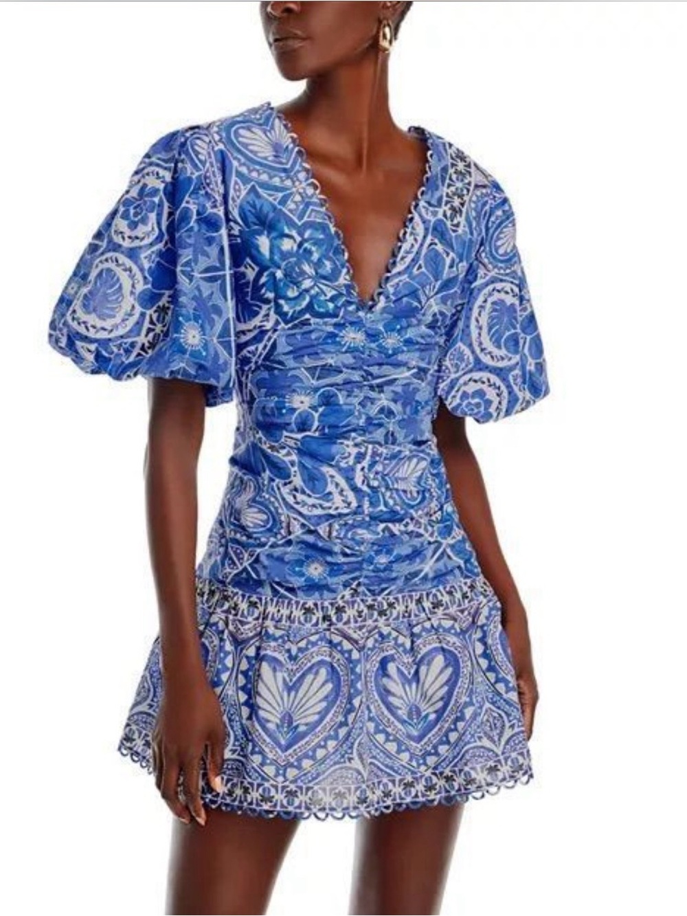 FARM RIO TILE DREAM PUFF SLEEVE MINI SIZE M